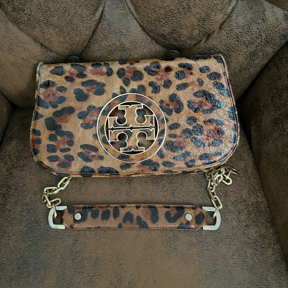 Tory Burch Leopard clutch and crossbody handbag!